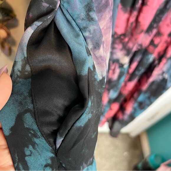 Torrid Mini Chiffon Ruffle Hem Skater Dress, size ride dye - Picture 7 of 11